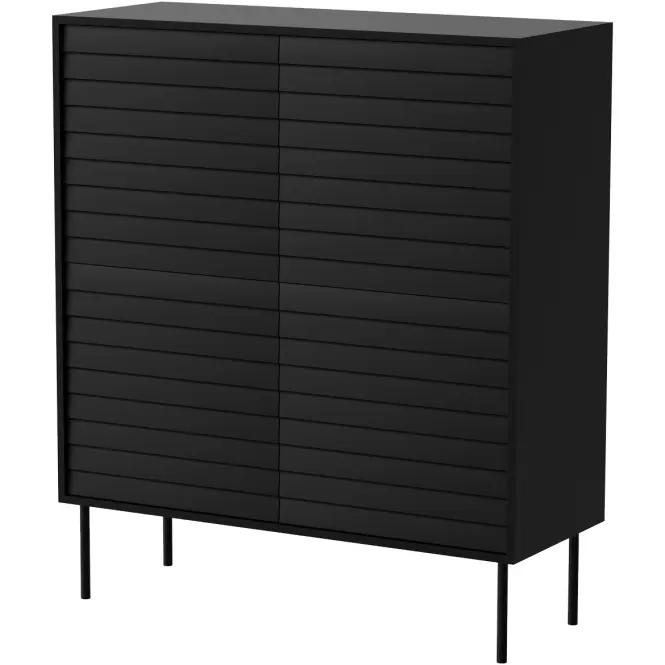 Komód Cortina 100 4d Fekete/ Fekete
