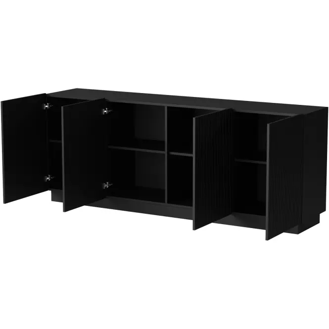 Komód Liverti 200 4d Feketematt,2