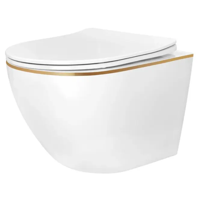 Függő WC-csésze Carlo Mini Tornado Gold Edge