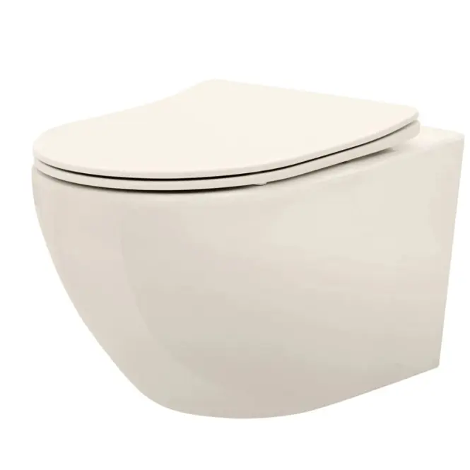 Függő WC-csésze Carlo Mini Rimless Ecru