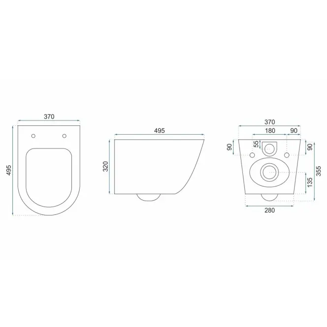 Függő WC-csésze Carlo Mini Rimless Ecru