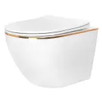 Függő WC-csésze Carlo Mini Tornado White Gold Edge