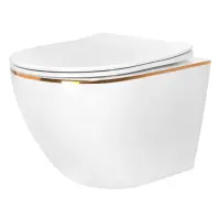 Függő WC-csésze Carlo Mini Tornado White Gold Edge