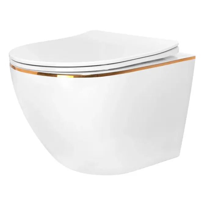 Függő WC-csésze Carlo Mini Tornado White Gold Edge