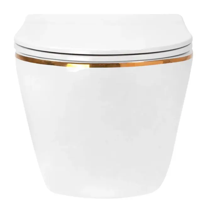 Függő WC-csésze Carlo Mini Tornado White Gold Edge