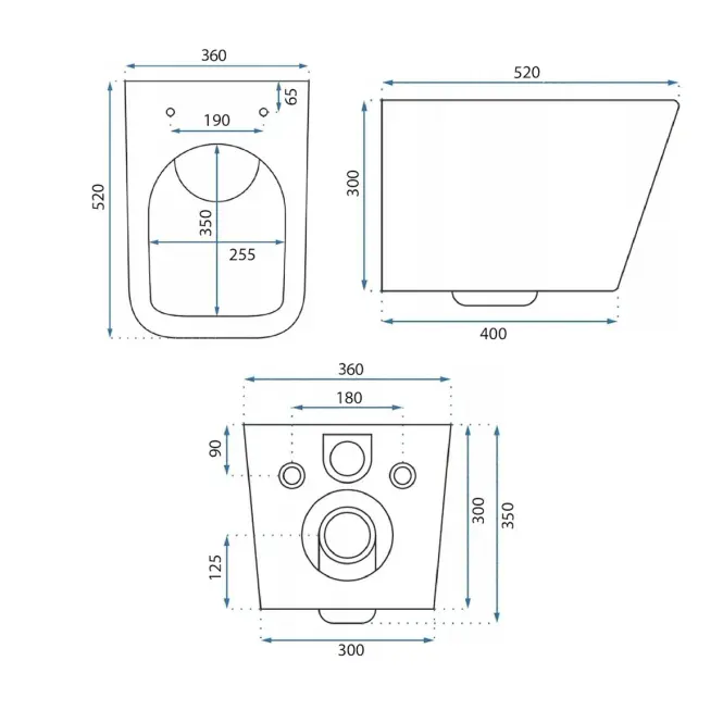 Függő WC-csésze Julio Rimless,6