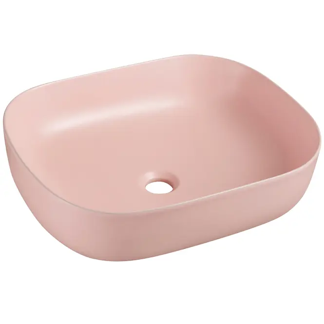 Pultra ültethető mosdókagyló Larss light pink matt 49