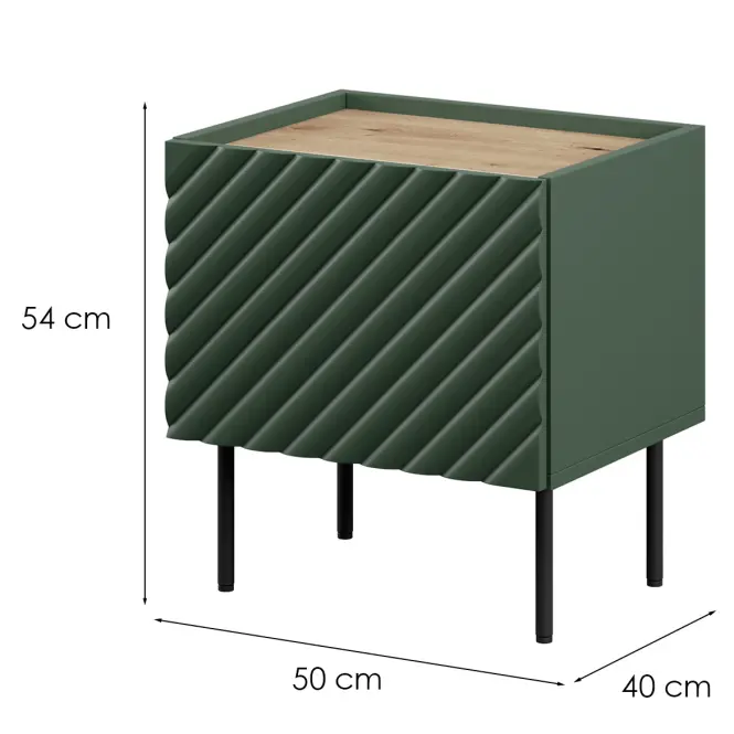 Éjjeliszekrény Onda Green/Artisan- 2db,,2