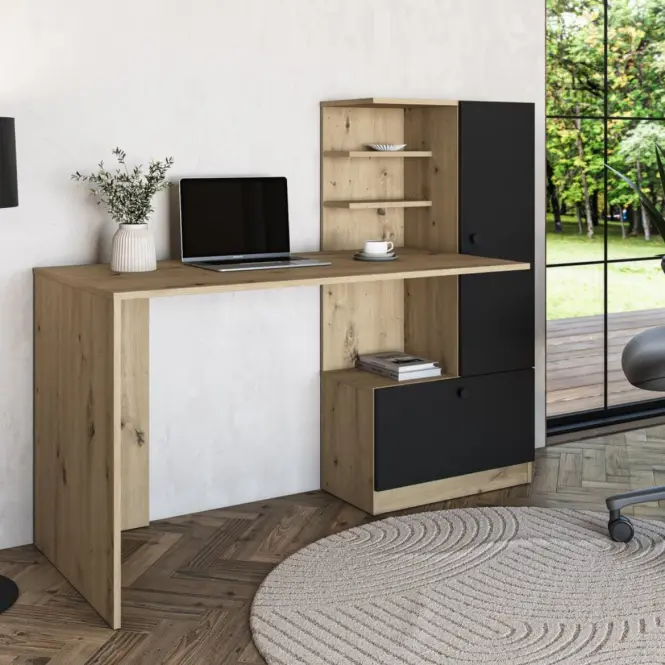 Íróasztal Hobas Tölgy Artisan/Fekete