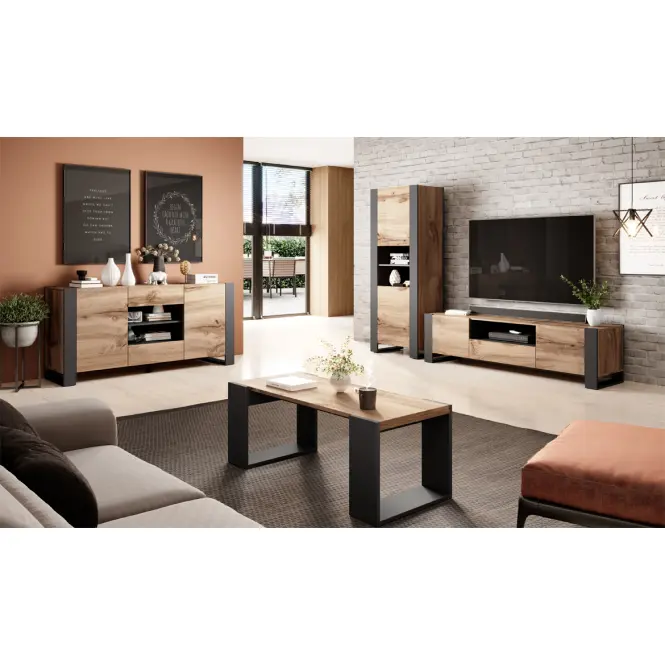 Vitrin Wood Ii Wotan/ Antracit