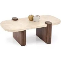 Dohányzóasztal Cano 120x70 Travertin/Dió