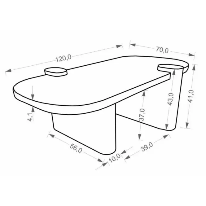 Dohányzóasztal Cano 120x70 Travertin/Dió,3