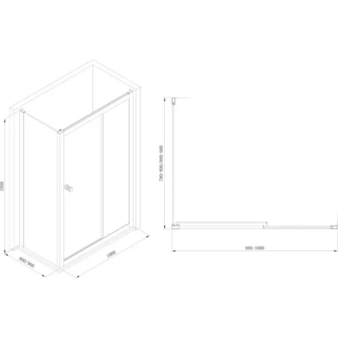 Zuhanyfal Sigma 90x195 tiszta-króm,4