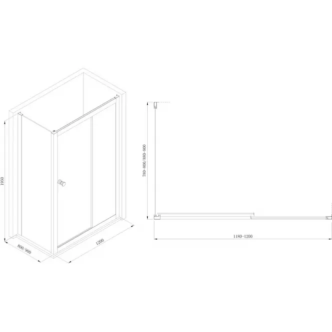 Zuhanyfal Sigma 90x195 tiszta-króm,5