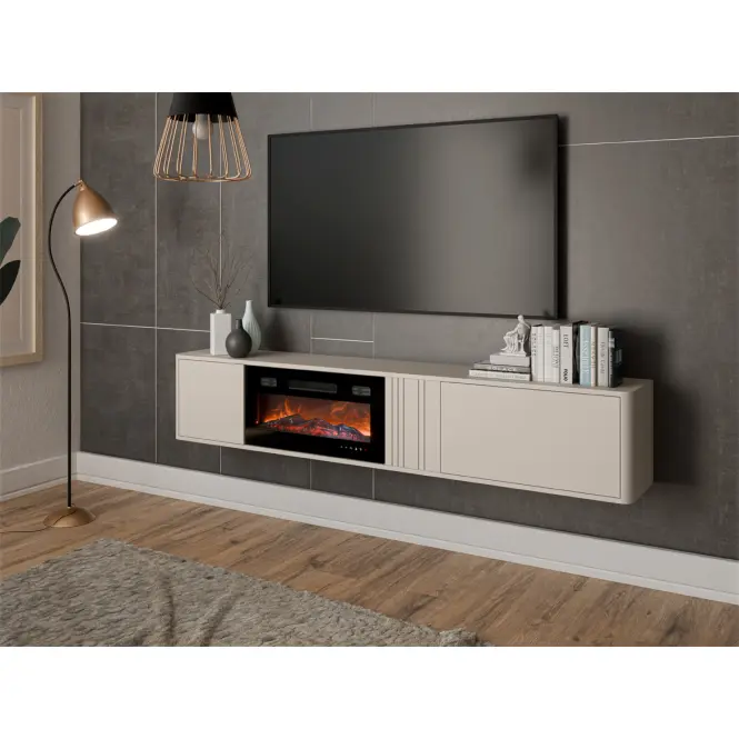 Szafka RTV Philippe Ef Kasmír Kandallóval Ef-800040 Fekete,4