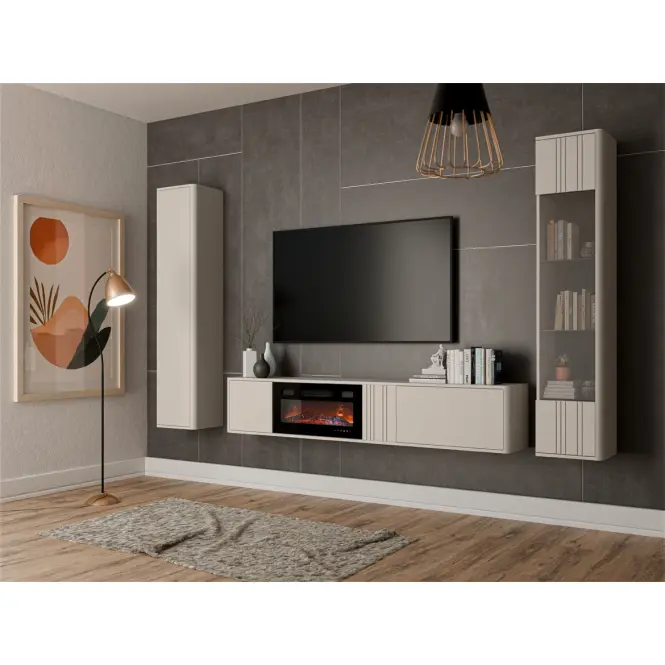 Szafka RTV Philippe Ef Kasmír Kandallóval Ef-800040 Fekete,5