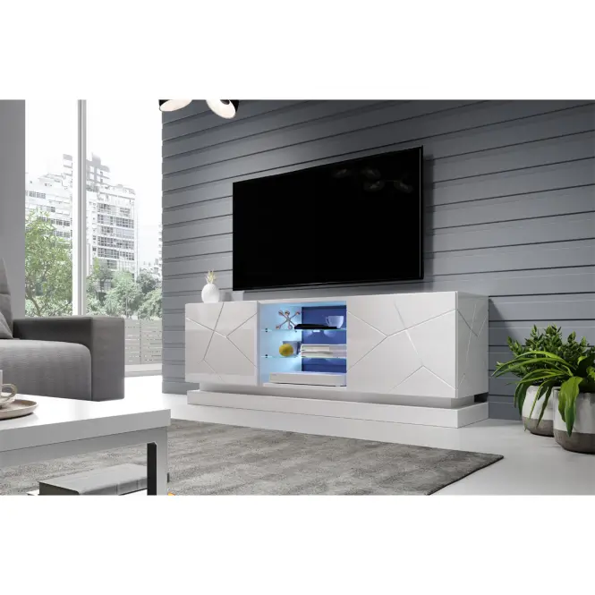 Szafka RTV Qiu 160 Fehér/ Fehér,4