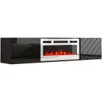 Szafka RTV Luxe Fekete Kandallóval Fehérm Ef-800110