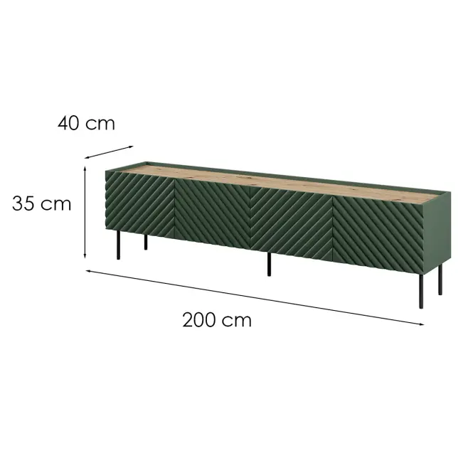 Szafka RTV Onda 4d Green/Artisan,2