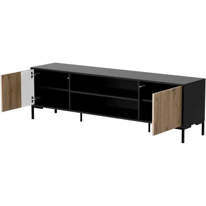 Szafka RTV Merci 180 Ef Tölgy Artisan / Fekete,3