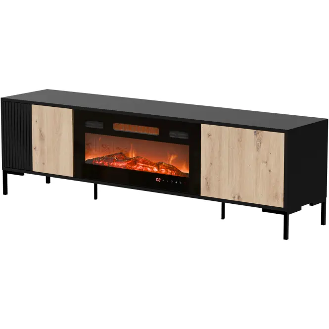 Szafka RTV Merci 180 Ef Tölgy Artisan / Fekete,4