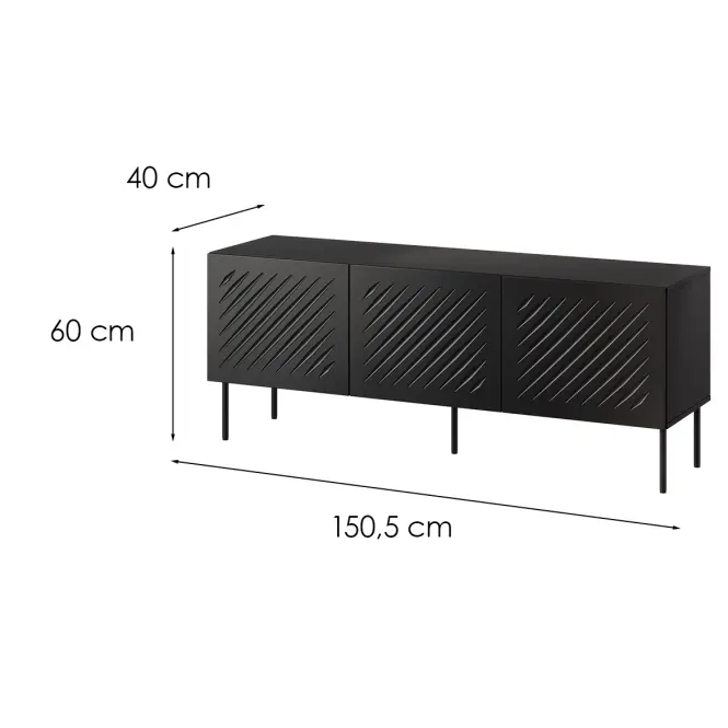 Szafka RTV Siena 150 3d Fekete,2