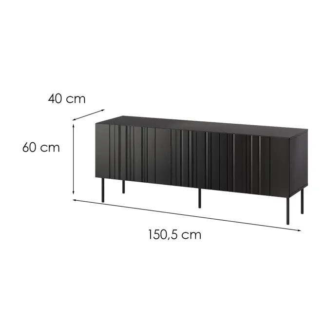 Szafka RTV Isla 150 3d Fekete,2