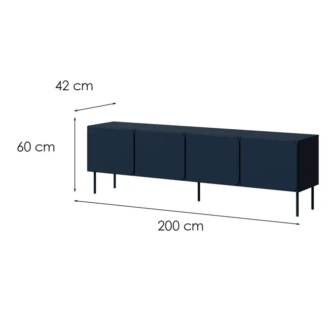 Szafka RTV Rafael 200 4d Indigo (GRÁNÁT),2