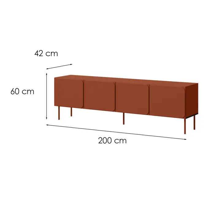 Szafka RTV Rafael 200 4d Brick Red