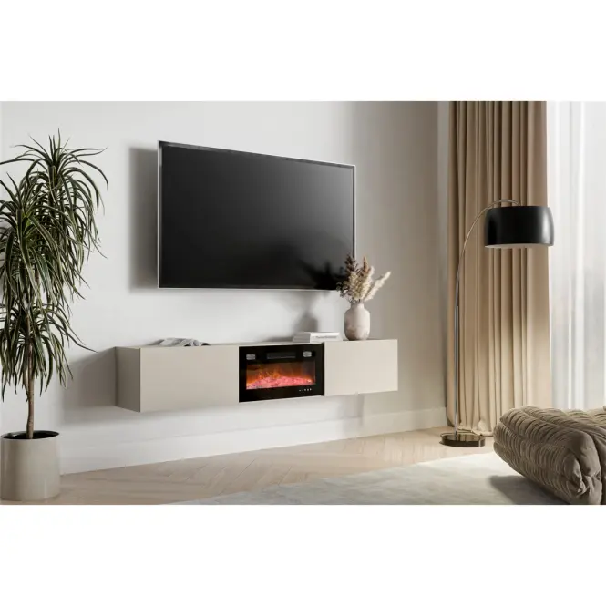 Szafka RTV Govi 180 Kasmír Kandallóval M Ef-800040 Fekete,3
