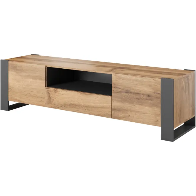 Szafka RTV Wood Ii Tölgy Wotan + Antracit