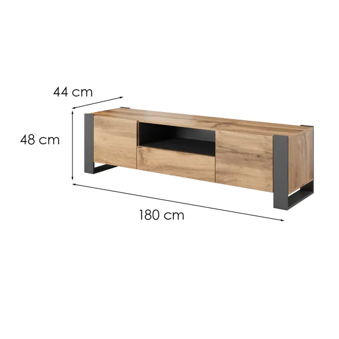 Szafka RTV Wood Ii Tölgy Wotan + Antracit
