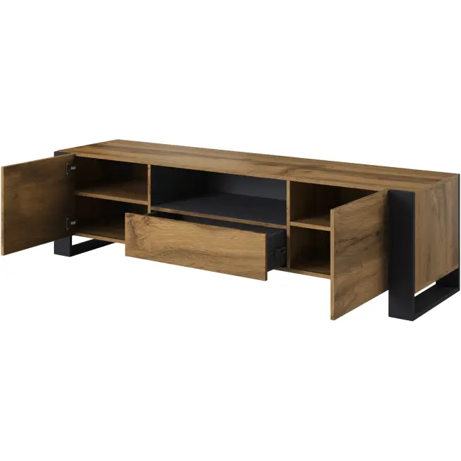Szafka RTV Wood Ii Tölgy Wotan + Antracit