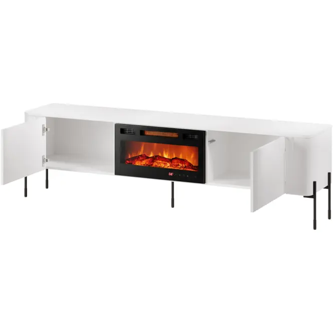 Szafka RTV Vera 190 Fehér Kandallóval Ef800040