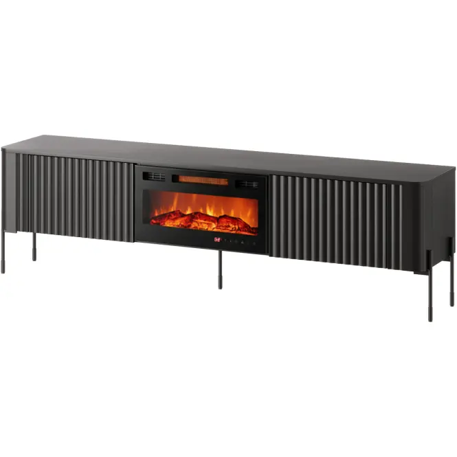 Szafka RTV Vera 190 Fekete Kandallóval Ef800040