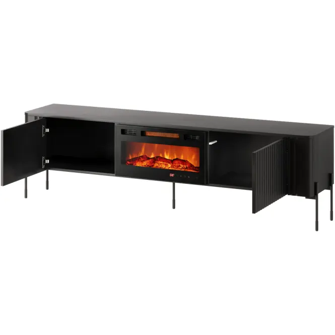 Szafka RTV Vera 190 Fekete Kandallóval Ef800040
