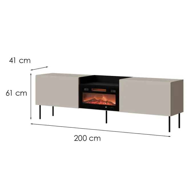 Szafka RTV Kanton Ef Kasmír + Kominek Ef 800040