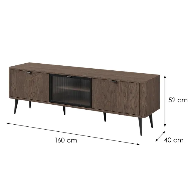 Szafka RTV 160 Marly 12 Baltic Storm/Fekete