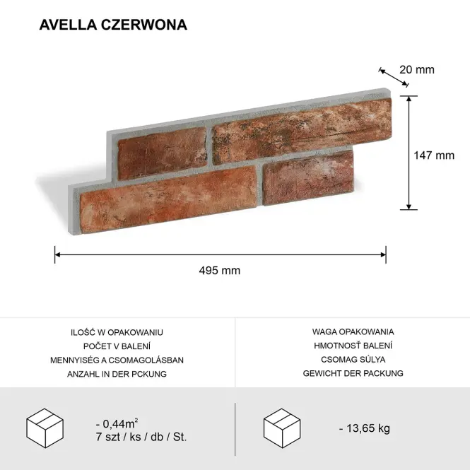 Betonkő Avella piros,3