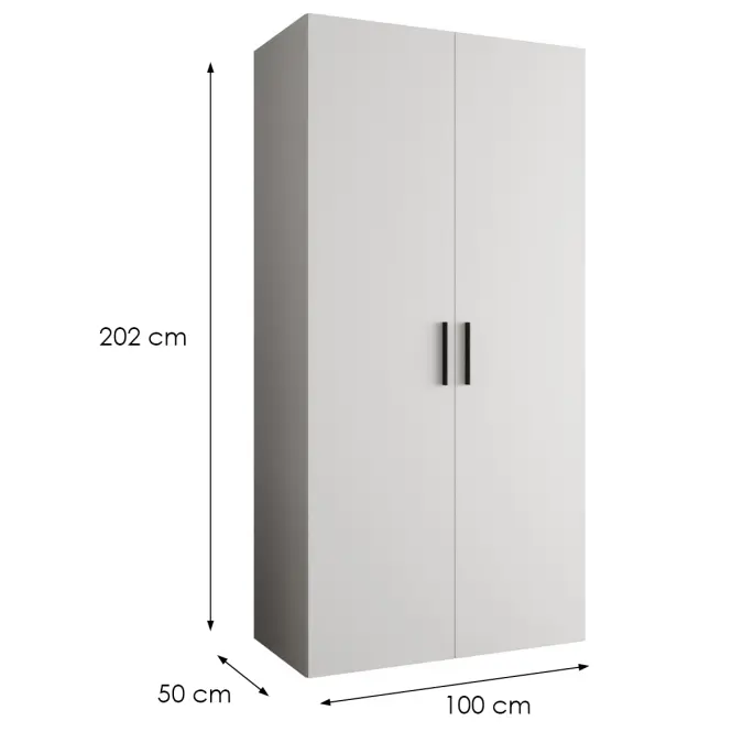 Szekrény Bari 1 100 fehér/fekete,2