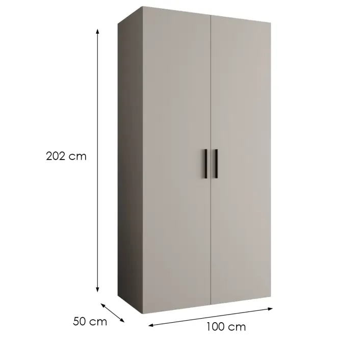 Szekrény Bari 1 100 kasmír/fekete,2
