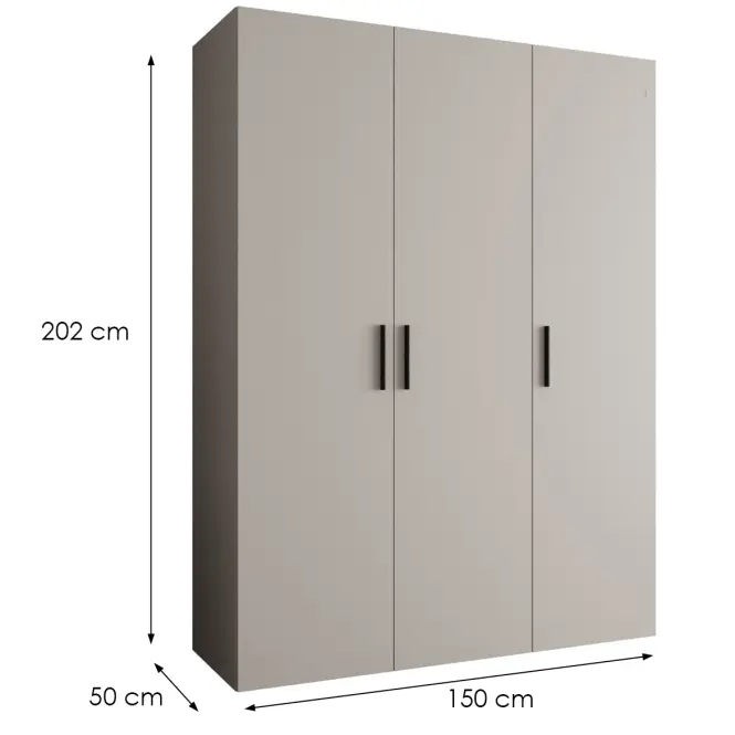 Szekrény Bari 1 150 kasmír/fekete,2