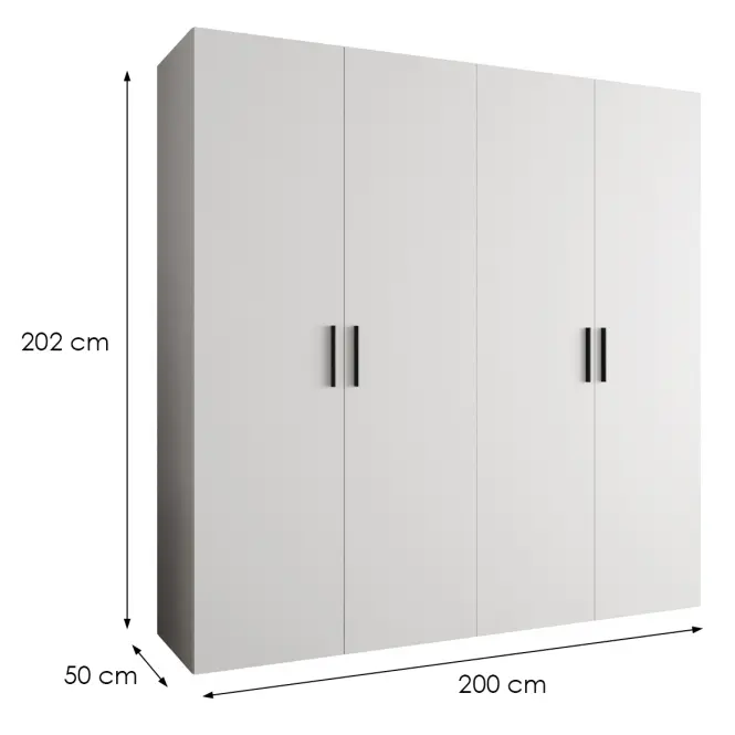 Szekrény Bari 1 200 fehér/fekete,2