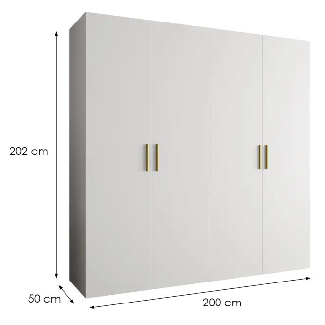Szekrény Bari 1 200 fehér/aranysárga,2