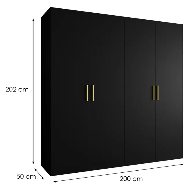 Szekrény Bari 1 200 fekete/aranysárga,2