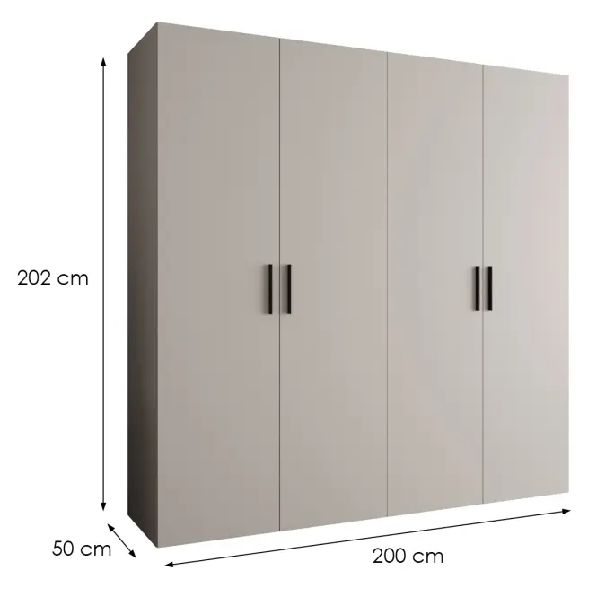 Szekrény Bari 1 200 kasmír/fekete,2