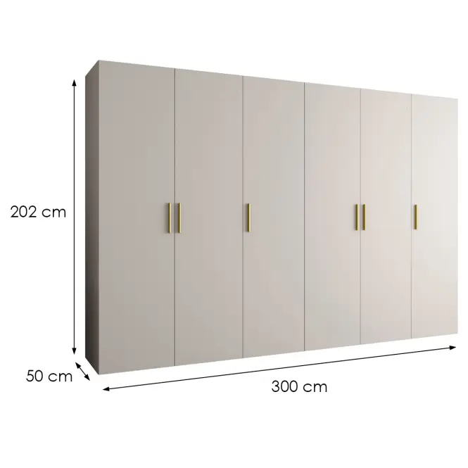 Szekrény Bari 1 300 kasmír/aranysárga,2