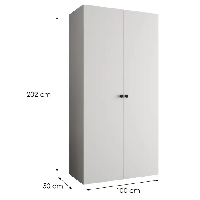 Szekrény Parma 1 100 fehér/fekete