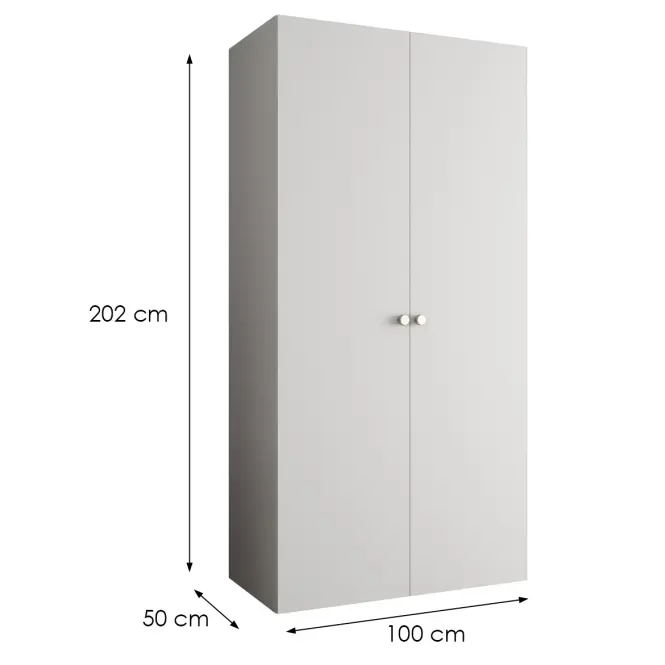 Szekrény Parma 1 100 fehér/ezüst,2