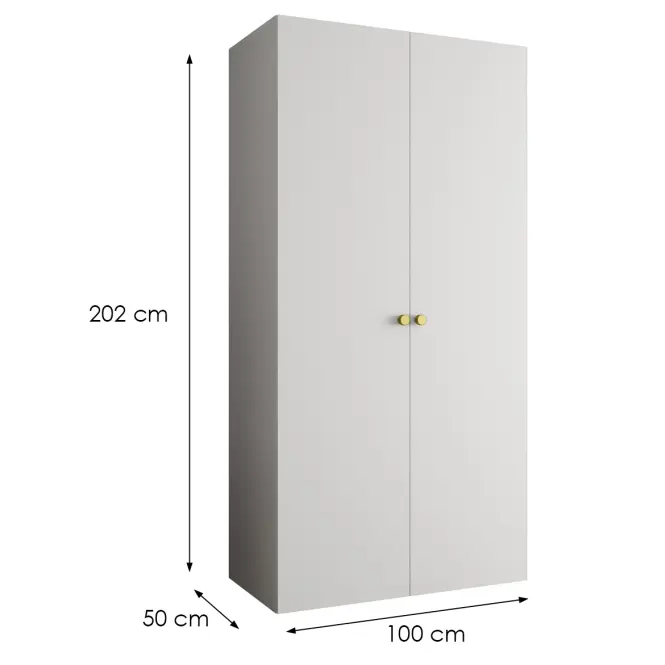 Szekrény Parma 1 100 fehér/aranysárga